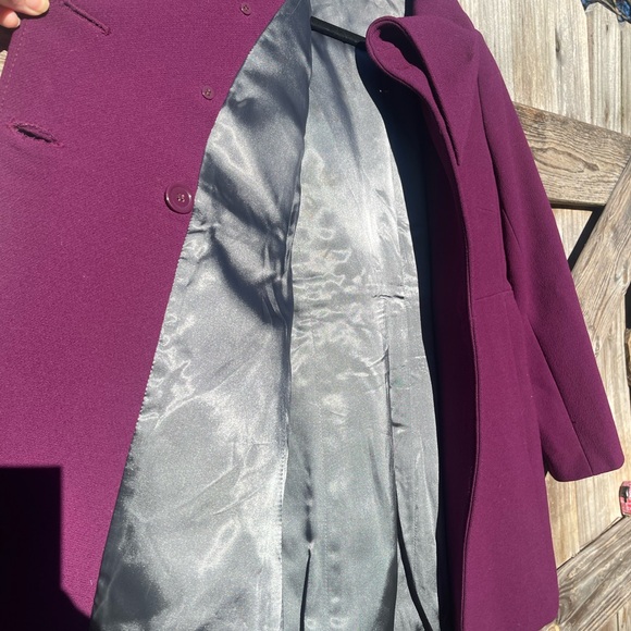 J. Crew Women's Aubergine Merlot Rich Purple Wool Car Coat Size P 10 - Picture 13 of 14